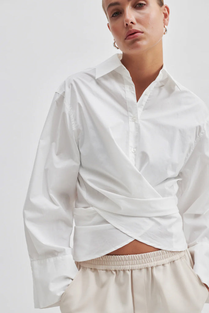 SECOND FEMALE Aviaya Wrap Shirt White