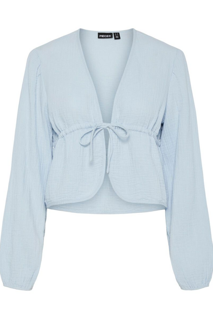 Pieces Sastina Long Sleeve Top Blue