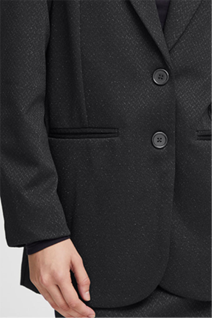 Ichi Kate Lurex Sparkles Oversized Blazer