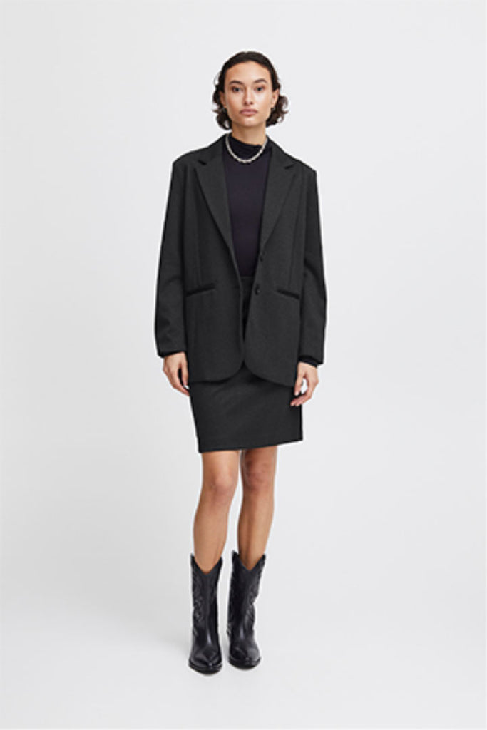 Ichi Kate Lurex Sparkles Oversized Blazer