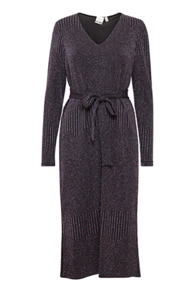 Ichi Nila Long Sleeve Midi Dress