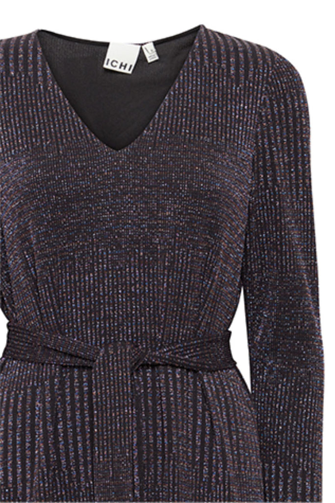 Ichi Nila Long Sleeve Midi Dress