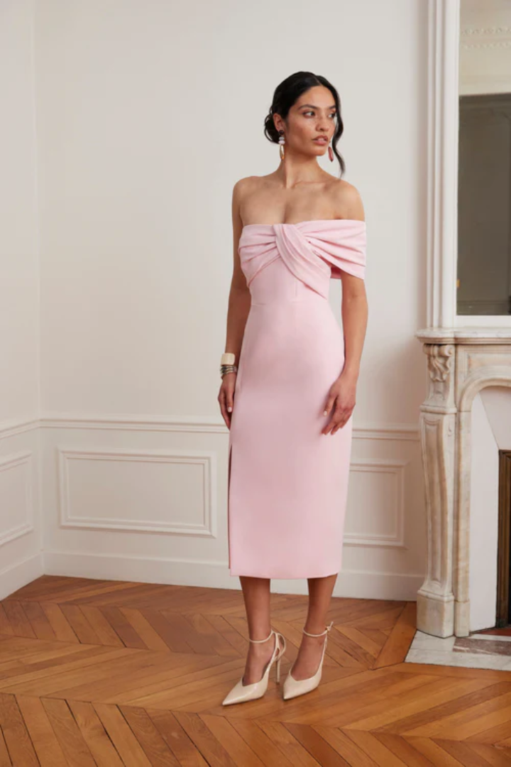willow midi dress bardot Karina Off Shoulder Midi Dress – willow.ie