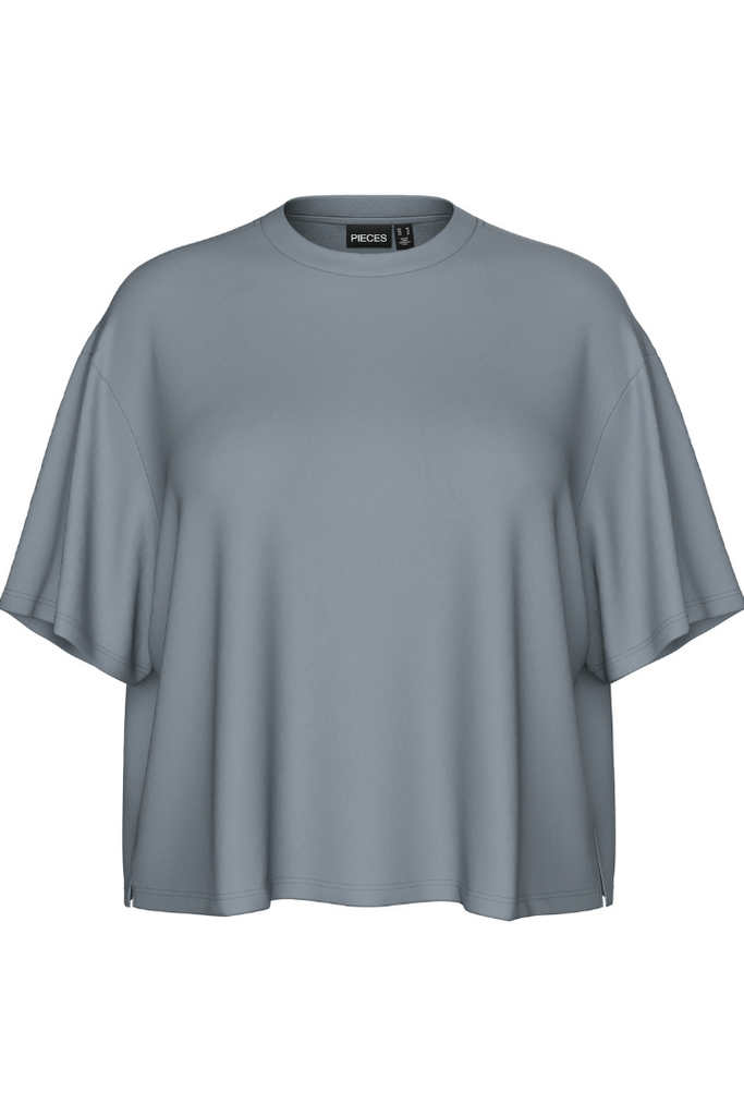 Pieces Anora Boxy Top Grey