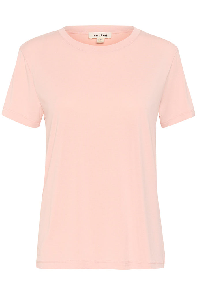 Soaked in Luxury Columbine Crew Neck T Shirt Light Pink