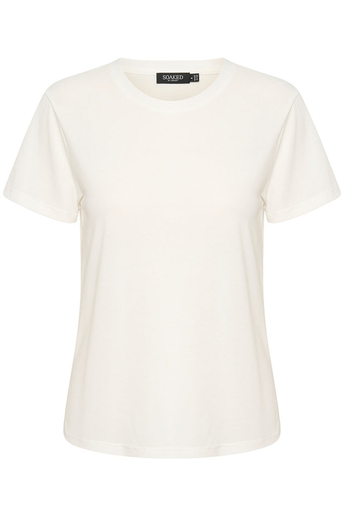 Soaked in Luxury Columbine Crew Neck T Shirt White