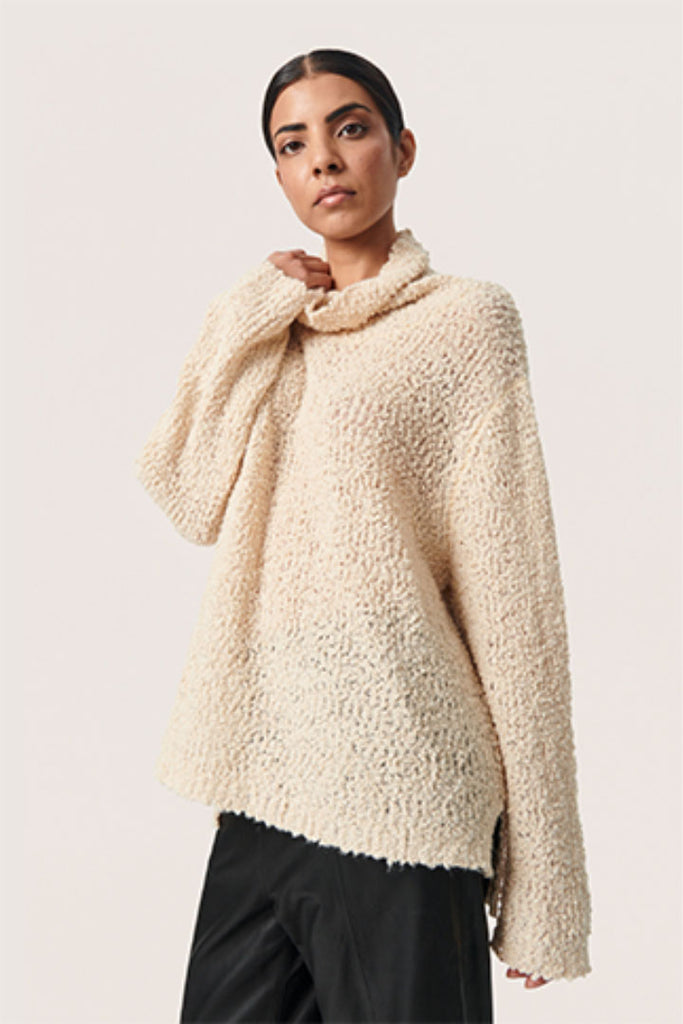 Soaked in Luxury Birgitte Highneck Jumper Cream