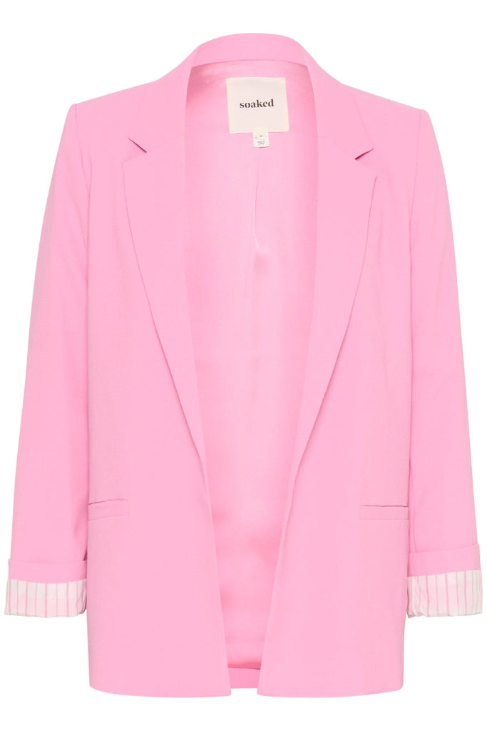Soaked in Luxury Shirley fold up blazer pink