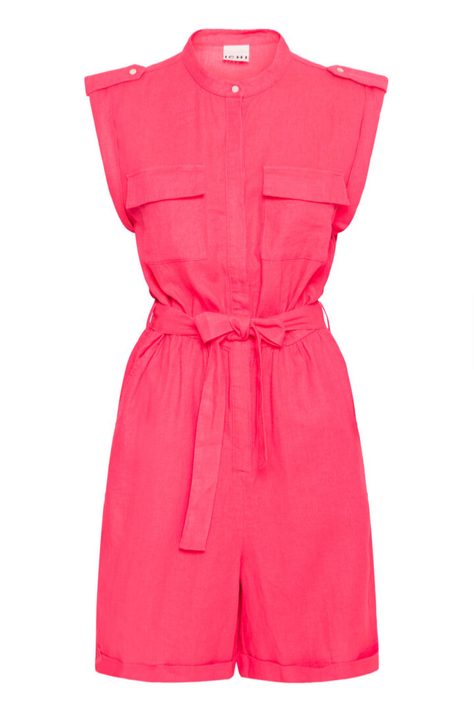 Ichi Linno Playsuit Coral