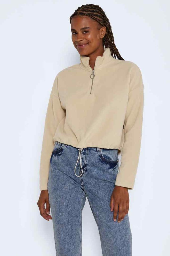Noisy May Misser Cropped Fleece Cream