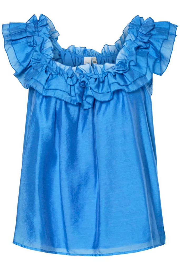 YAS Sonic Short Sleeve Top Blue
