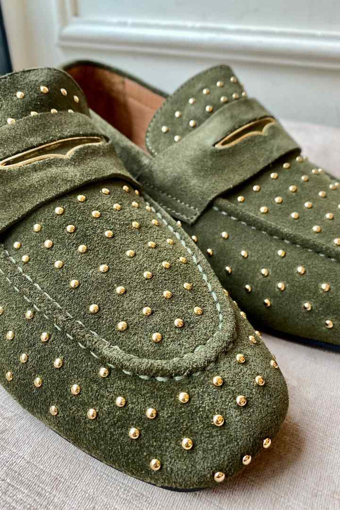 Babouche Suede Studded Loafers