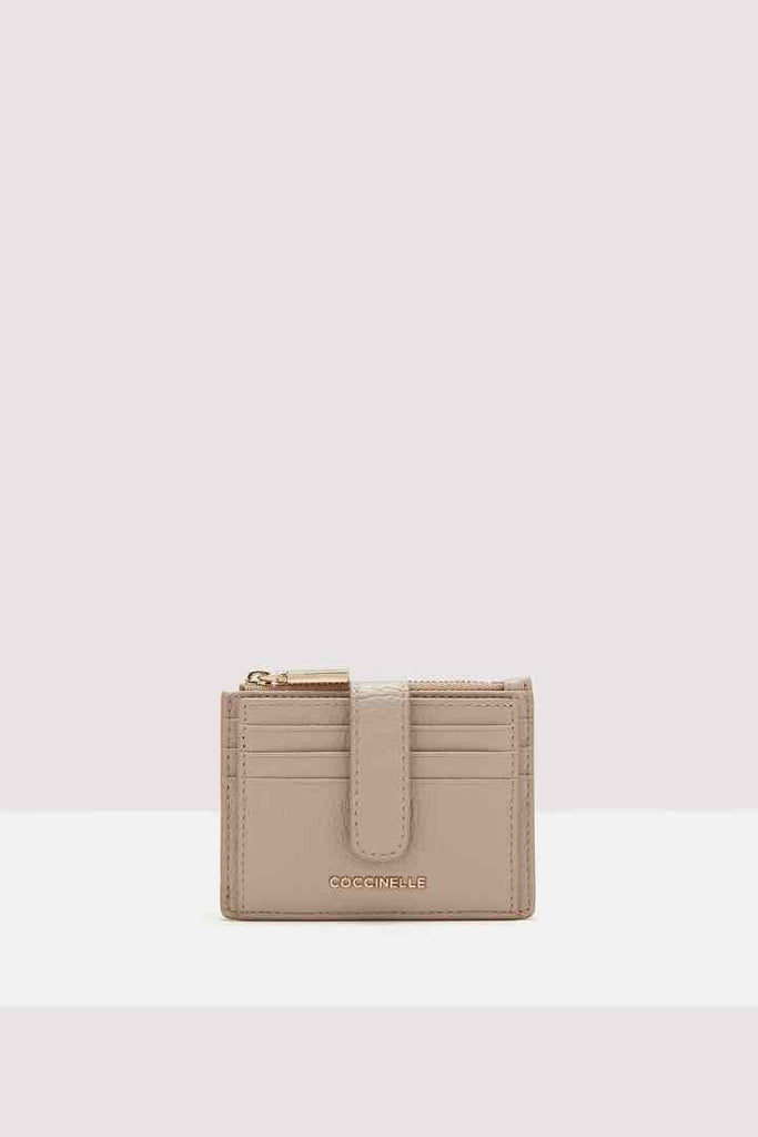 Coccinelle Grained Leather Card Holder Pink O/S