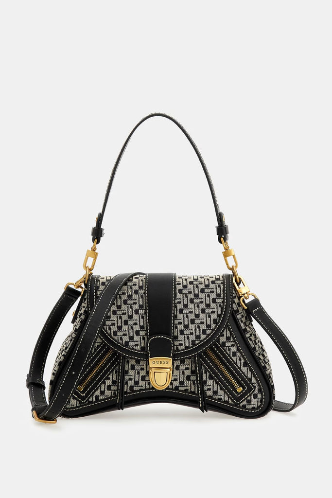 Guess Accessories Belle Vintage Denim Shoulder Bag Black OS