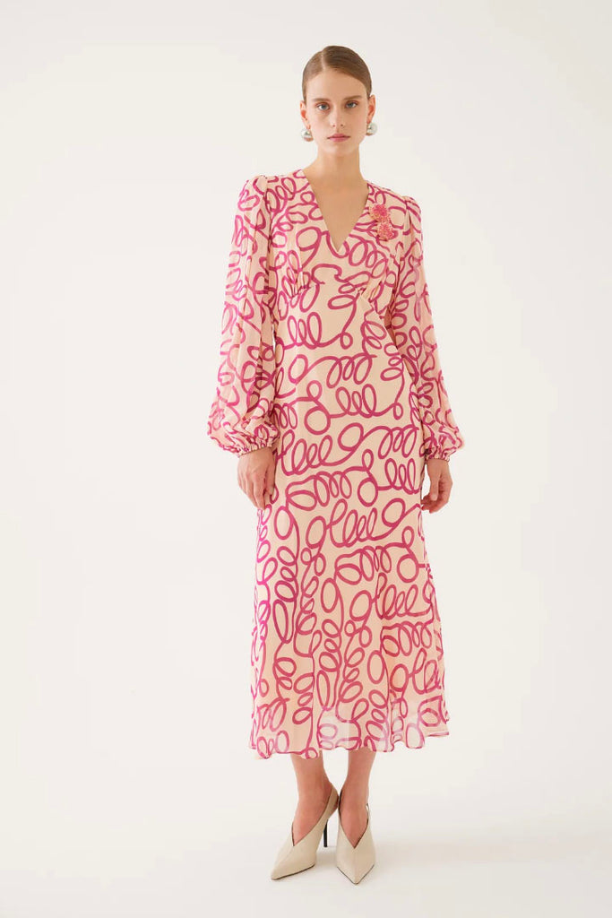 Exquise Blush Squiggle Dress Pink