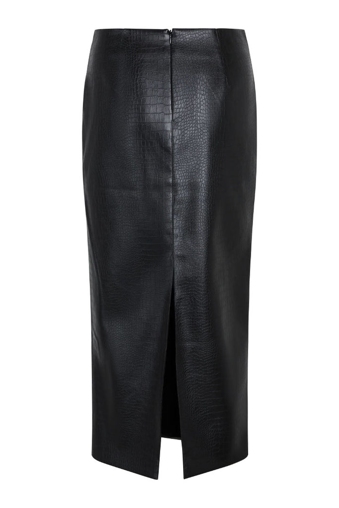 Bruuns Bazaar Croco Tuanella Leather Skirt