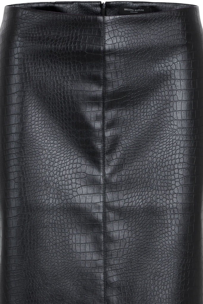 Bruuns Bazaar Croco Tuanella Leather Skirt