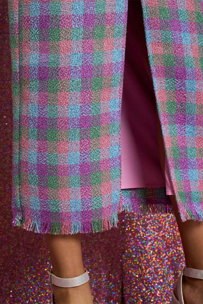 Sister Jane Diana Check Tweed Midi Skirt