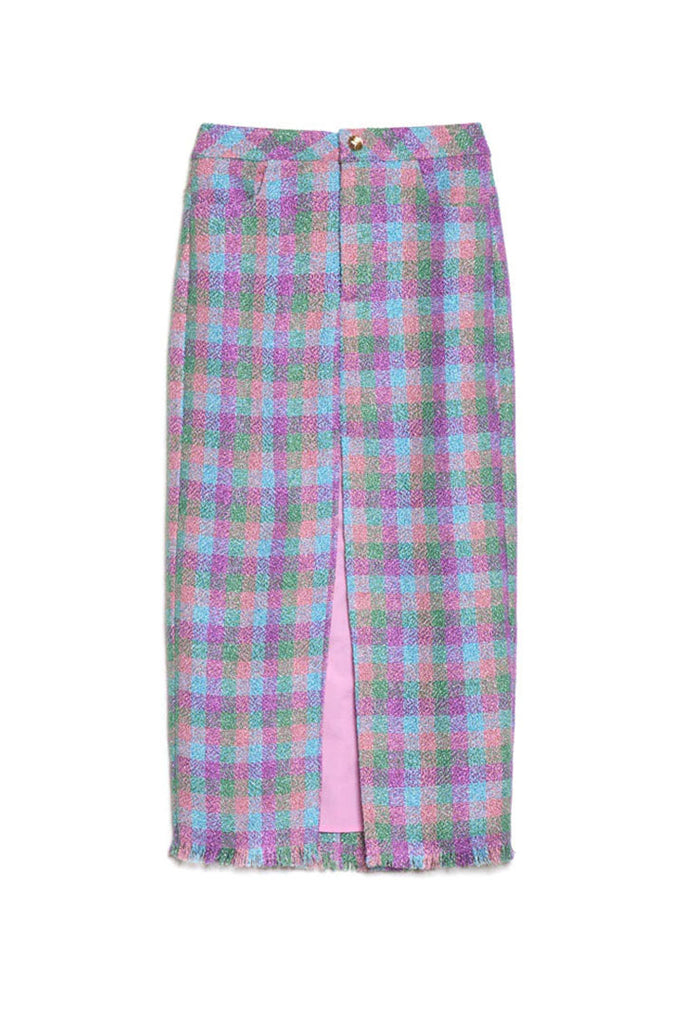 Sister Jane Diana Check Tweed Midi Skirt