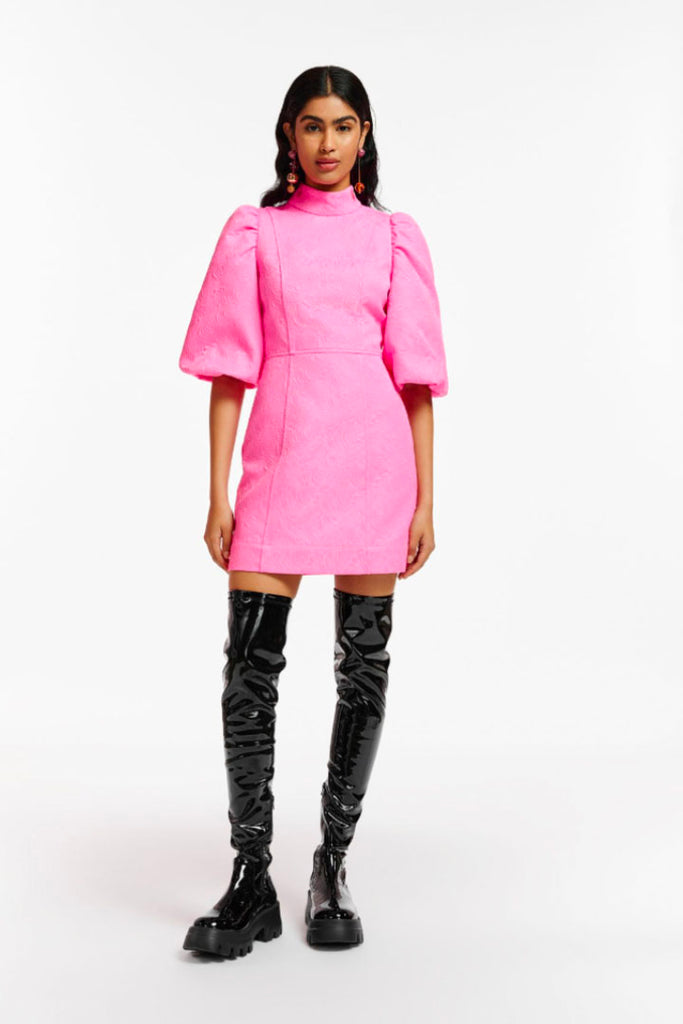 Essential Antwerp Ernich Puff Sleeve Mini Dress Pink