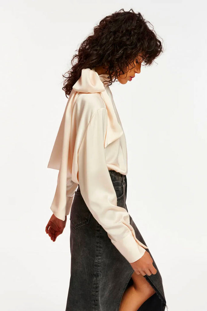 Essential Antwerp Esatin Pussy Bow Top