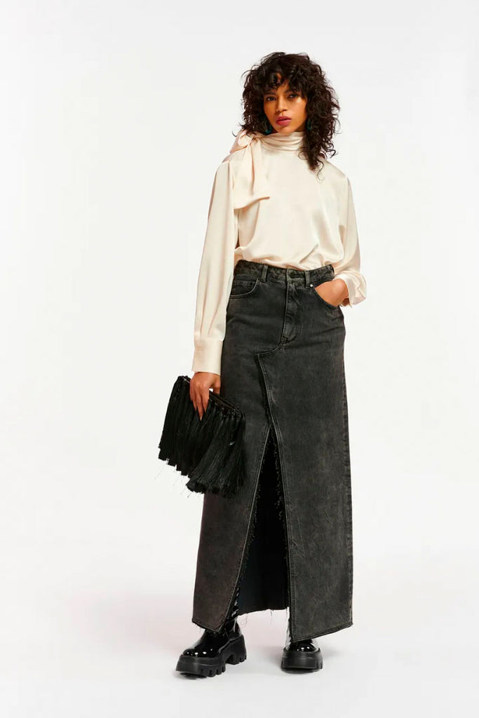 Essential Antwerp Esatin Pussy Bow Top