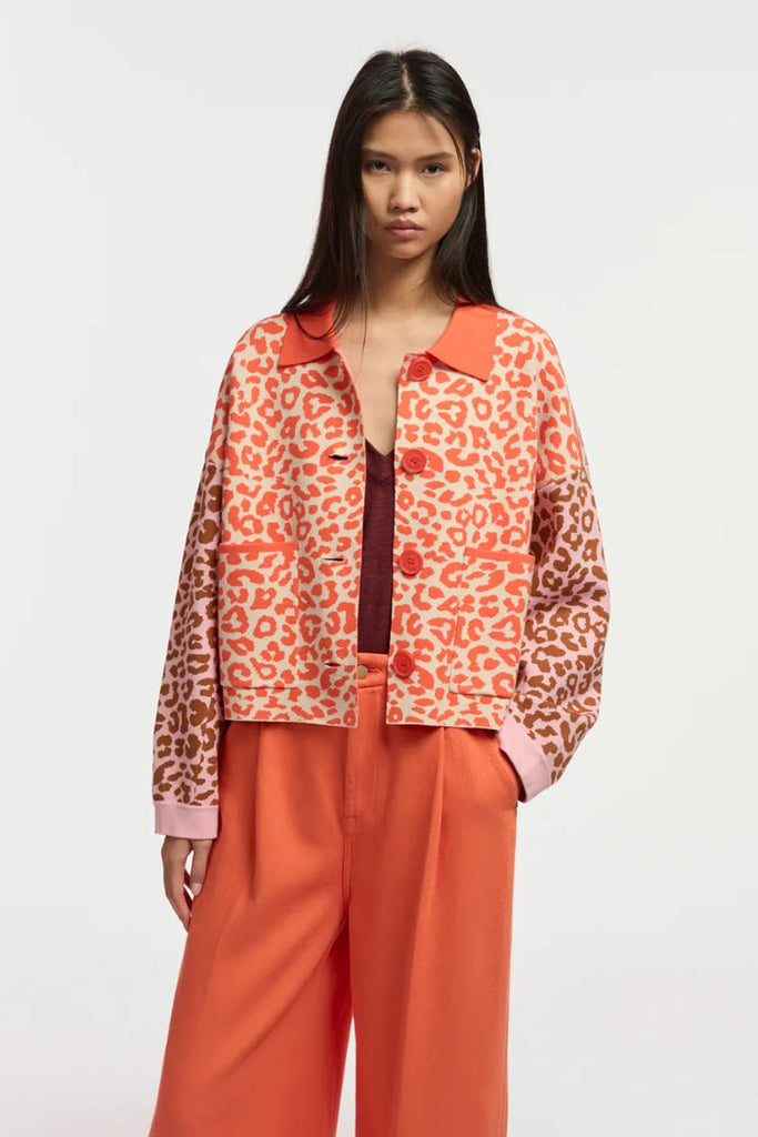 Essential Antwerp Jacquard-Knitted Jacket Orange