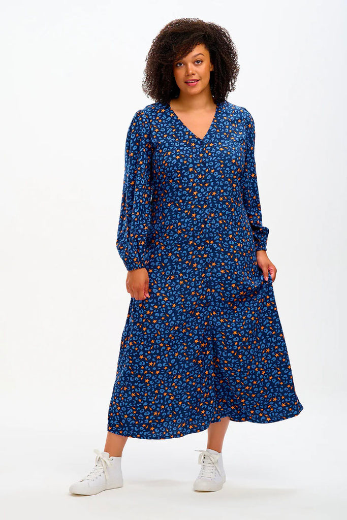 Sugarhill Fatimah V-Neck Maxi Dress Blue