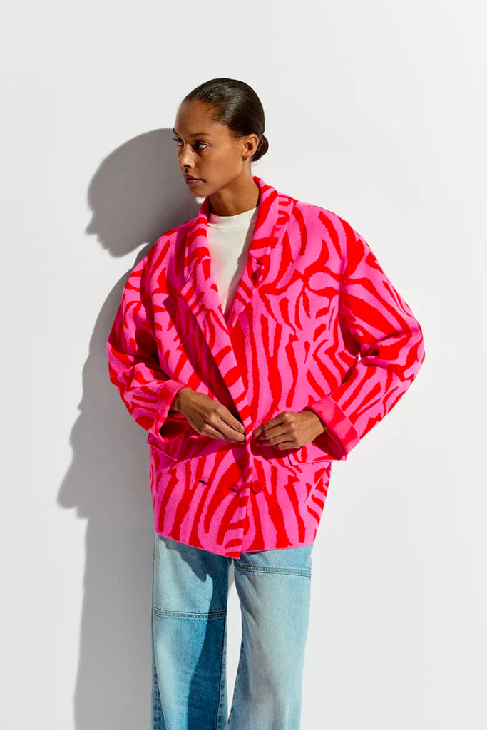 Essential Antwerp Figar Knitted Coatigan Pink