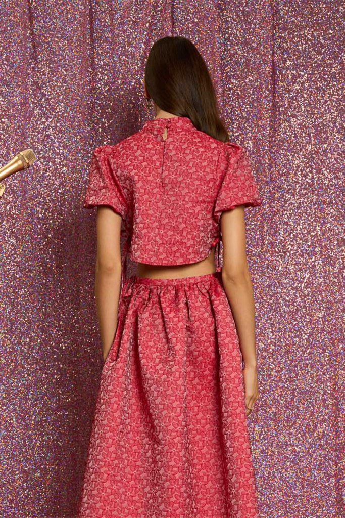 Sister Jane Flower Power Jacquard Crop Top