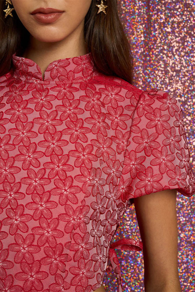 Sister Jane Flower Power Jacquard Crop Top