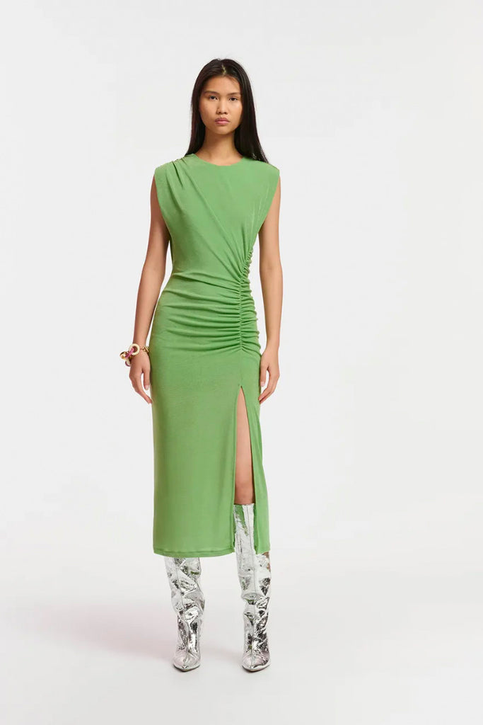 Essential Antwerp Fruili Ruched Jersey Dress Green