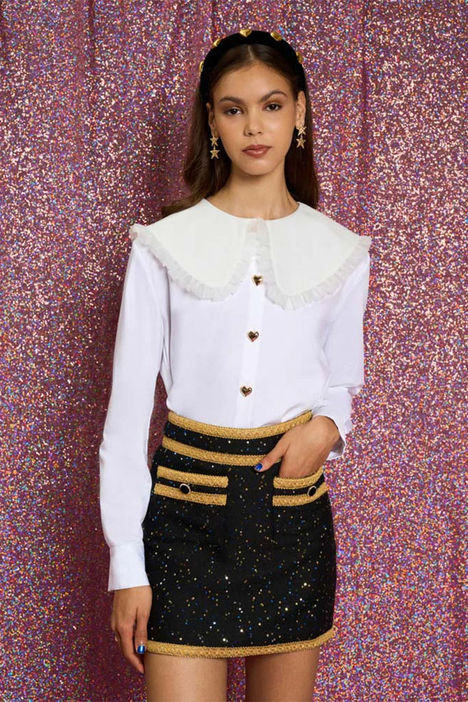 Sister Jane Golden Hearts Blouse White