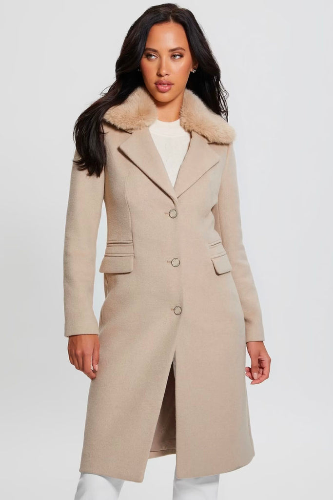 Guess Clothing New Laurence Coat Beige