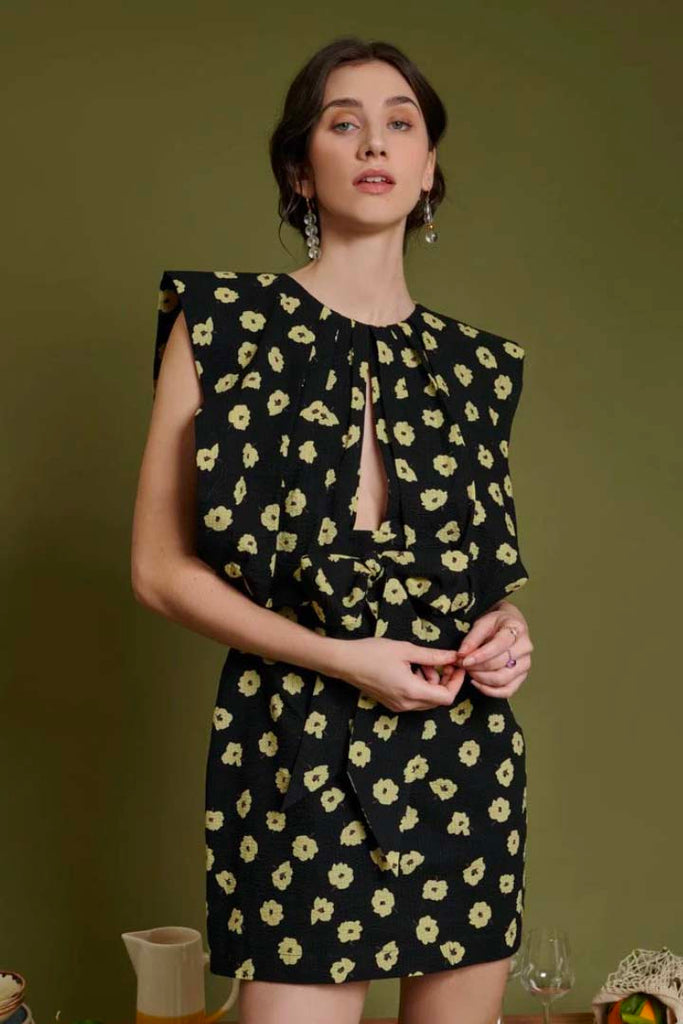 Sister Jane Imogen Print Mini Dress Black