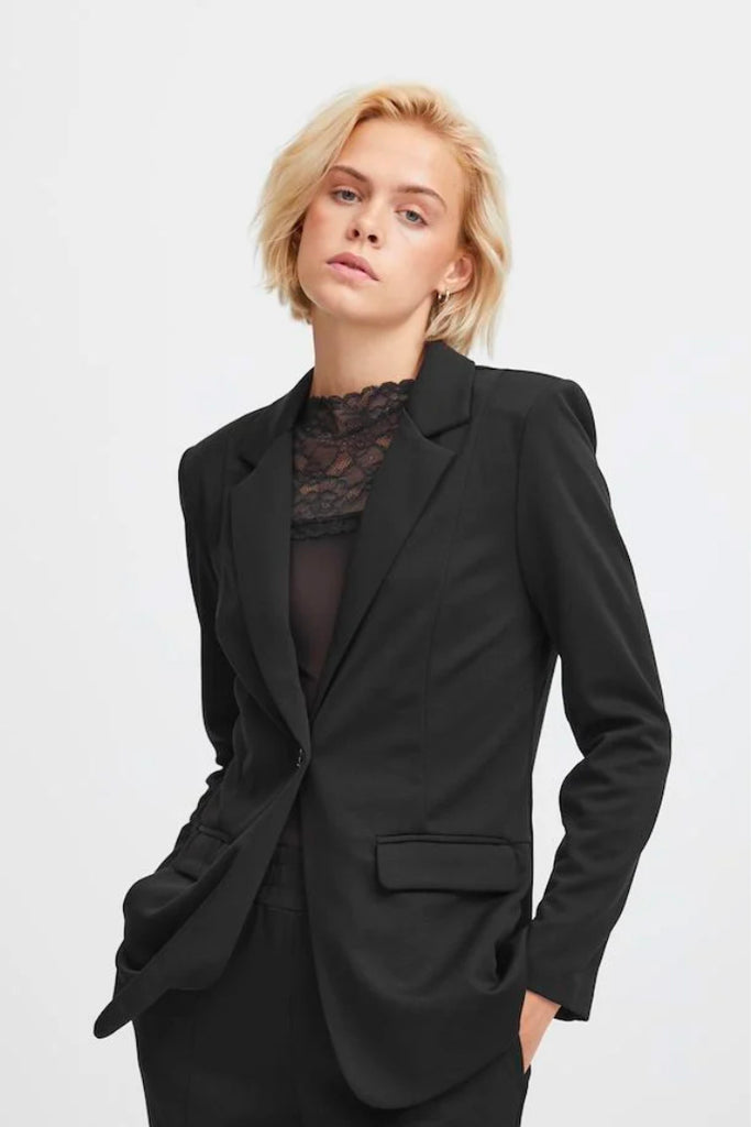 Ichi Kate Long Blazer Black