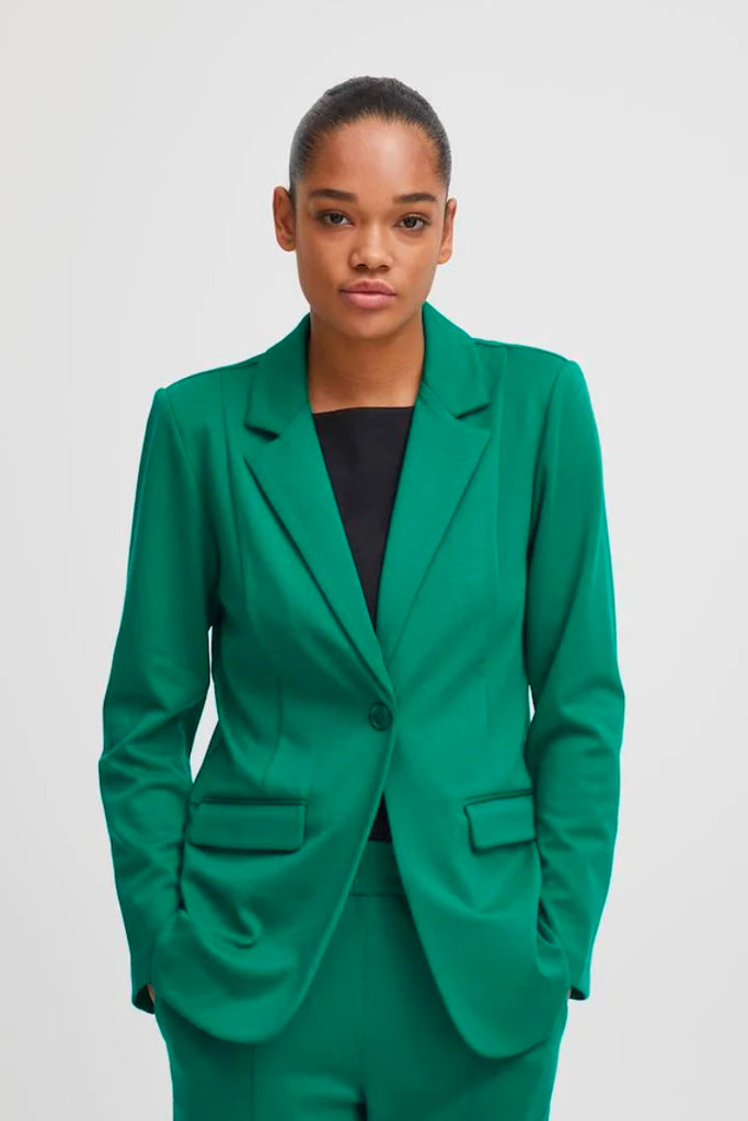 Ichi Kate Long Blazer Green