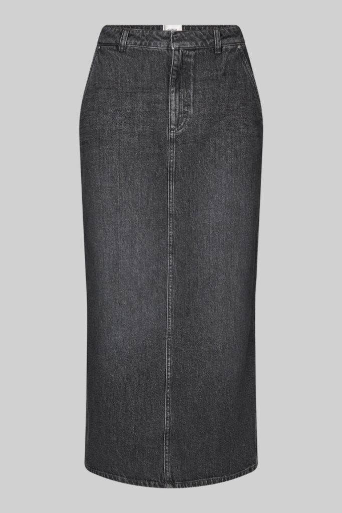 SECOND FEMALE Andorra Denim Long Skirt Black