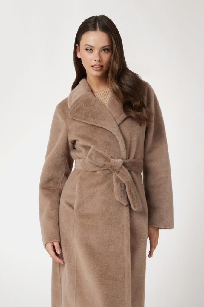 Faux Fur Long Coat willow.ie
