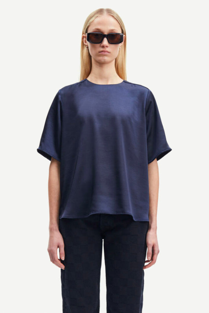 Samsoe Samsoe Denise Short Sleeve Top Navy