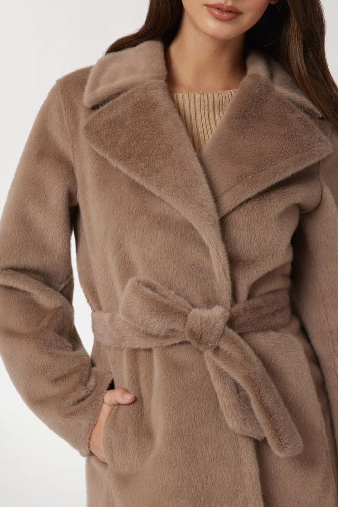 Faux Fur Long Coat willow.ie