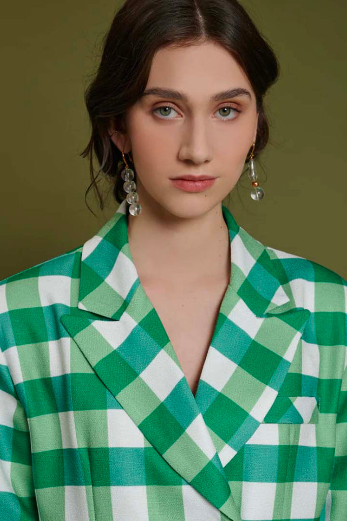 Sister Jane Leona Check Double Breasted Blazer