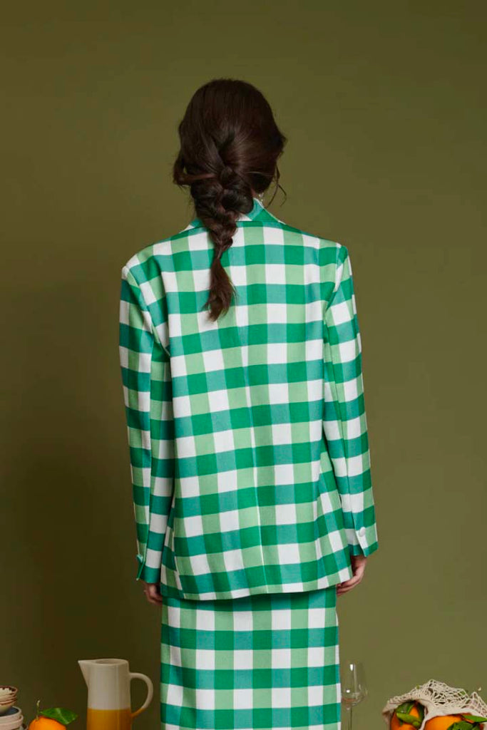 Sister Jane Leona Check Double Breasted Blazer