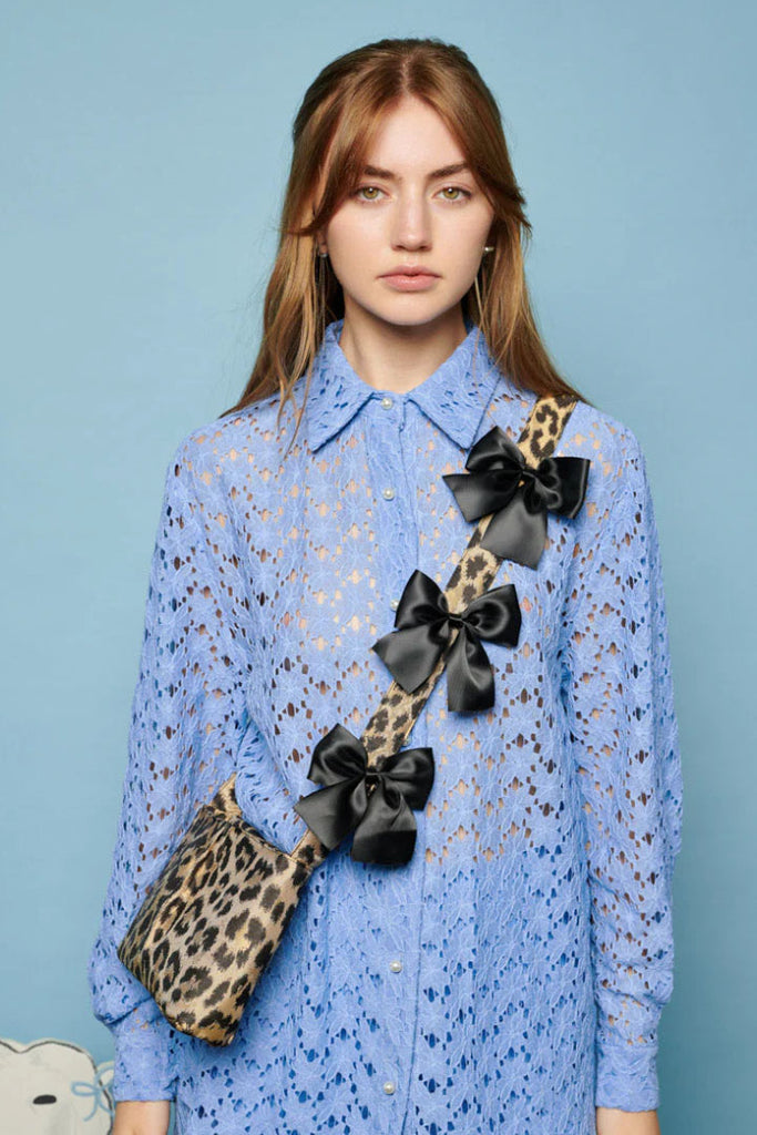 Laurelle Willow Denim & Wicker Shoulder Bag