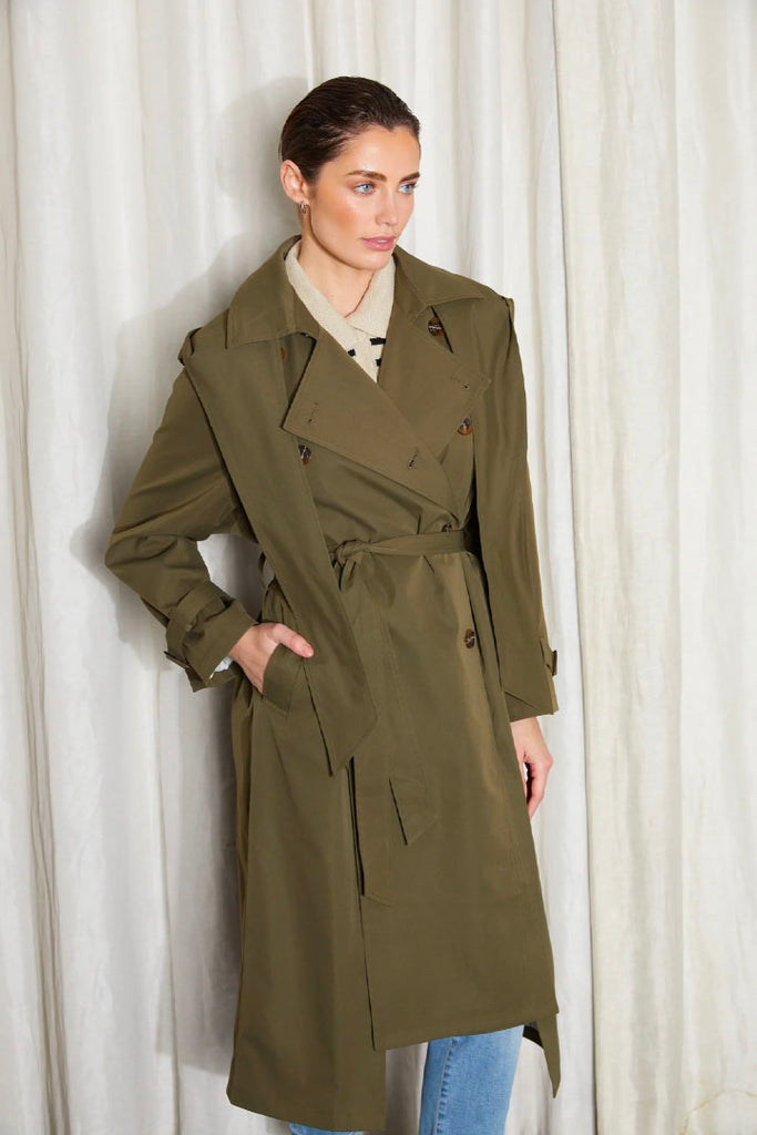 Jovonna Milan Trench Coat Khaki