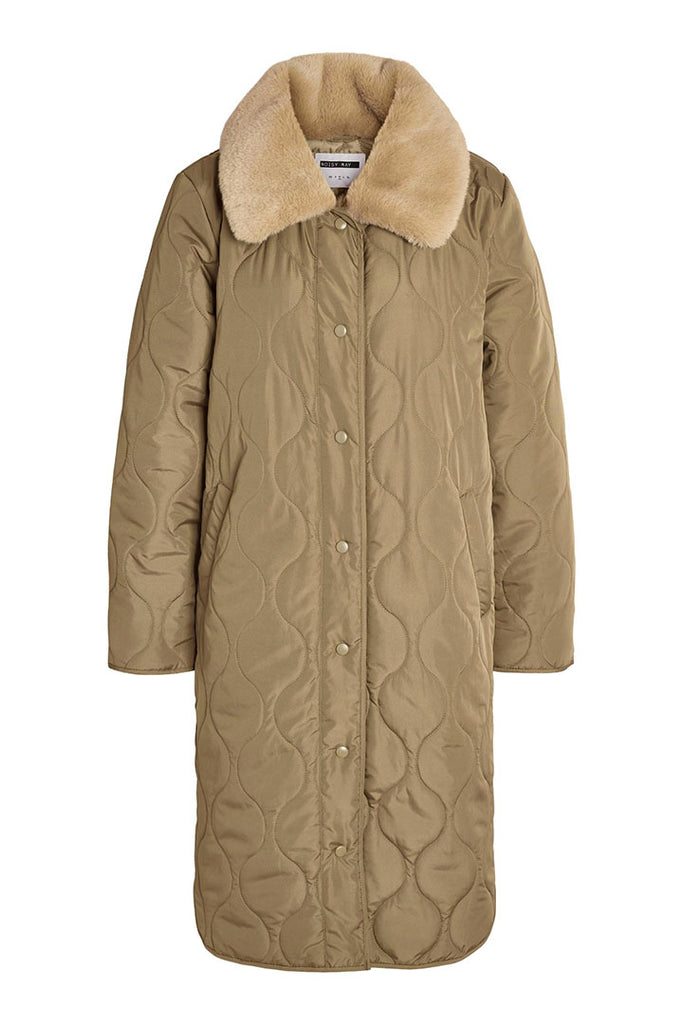 Noisy May Feline Quilted Jacket Beige