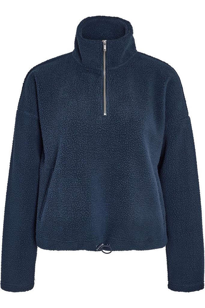 Noisy May Cozy Lea Zipper Blouse Navy