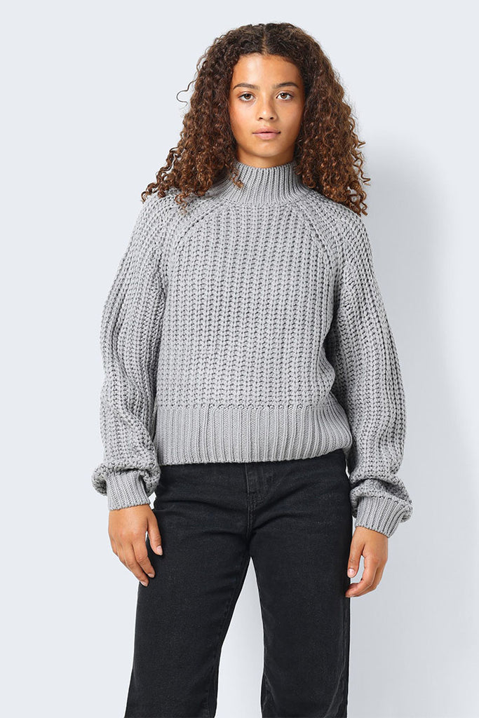 Noisy May Tessa High Neck Knit Grey