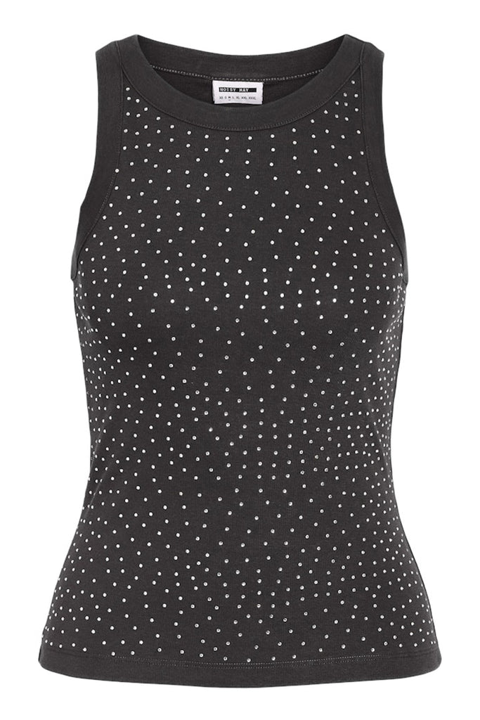 Noisy May Catherine Rhinestone Tank Top Black