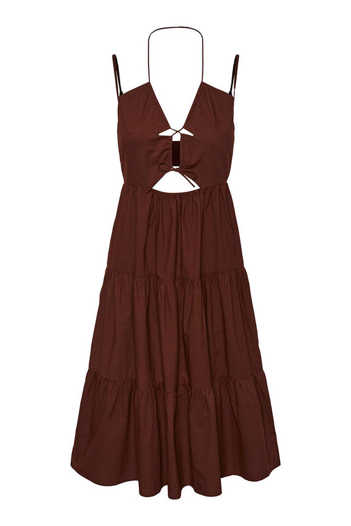 Pieces Lexi Strap Cut Out Midi Dress